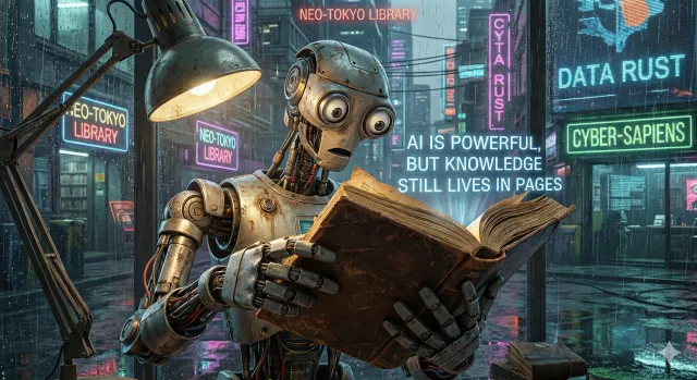 “Robot + Kitap” Yüksek Kontrast Sahnesi